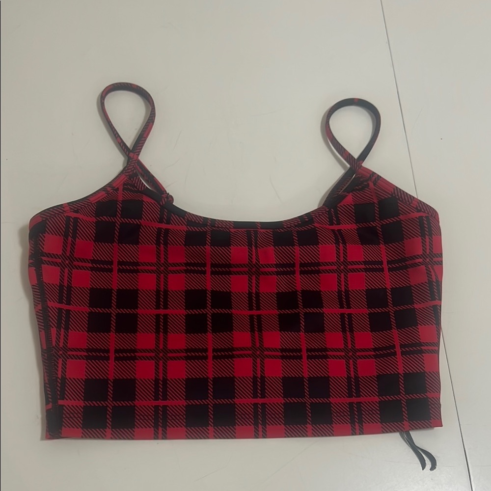 Beach Riot Red and Black Fitted Crop Camisole